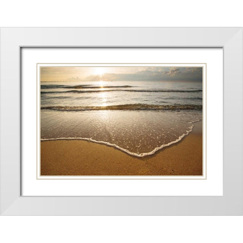 First Landing-Sea I White Modern Wood Framed Art Print with Double Matting by Mead, Adam