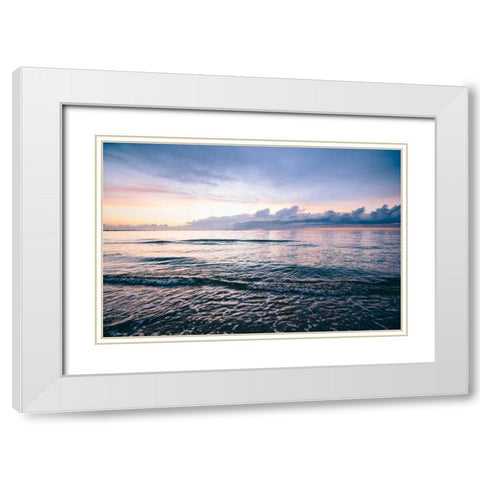 First Landing-Sea IV White Modern Wood Framed Art Print with Double Matting by Mead, Adam