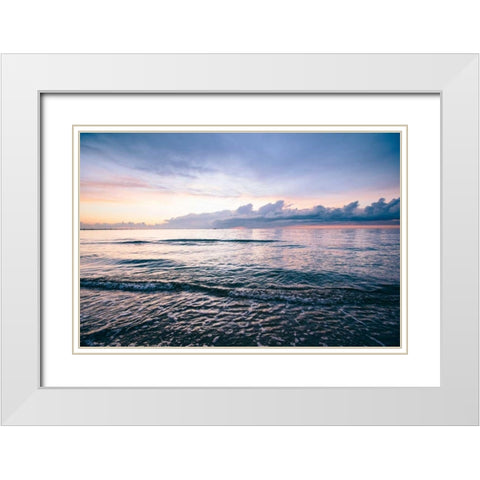 First Landing-Sea IV White Modern Wood Framed Art Print with Double Matting by Mead, Adam