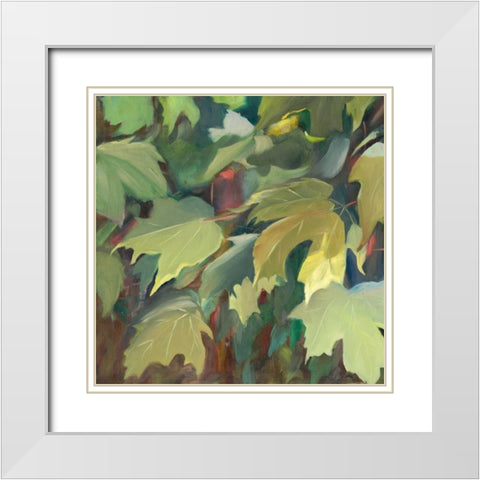 Leaf Array I White Modern Wood Framed Art Print with Double Matting by Iafrate, Sandra