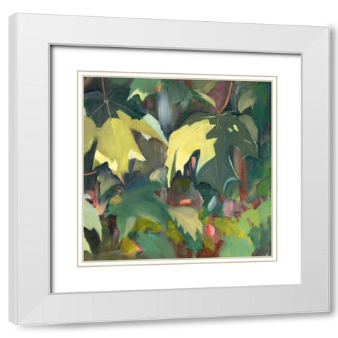 Leaf Array II White Modern Wood Framed Art Print with Double Matting by Iafrate, Sandra