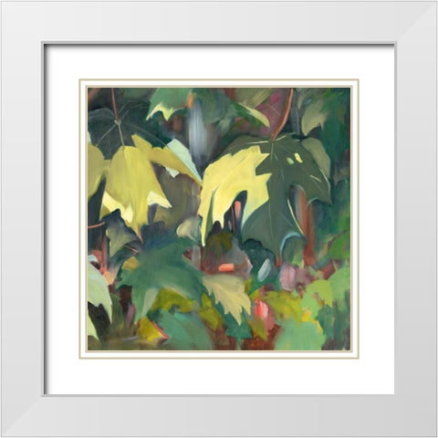 Leaf Array II White Modern Wood Framed Art Print with Double Matting by Iafrate, Sandra