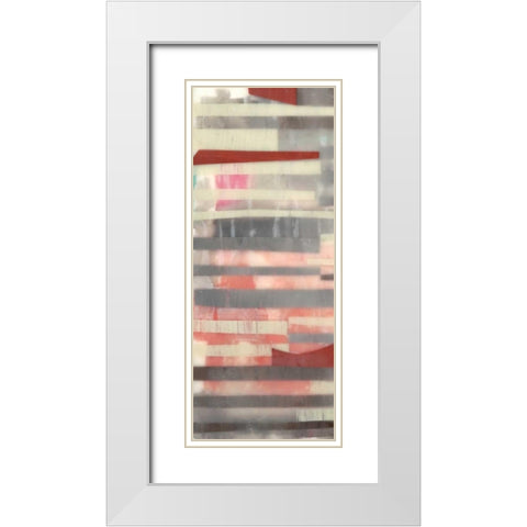Staggered Lines I White Modern Wood Framed Art Print with Double Matting by Goldberger, Jennifer