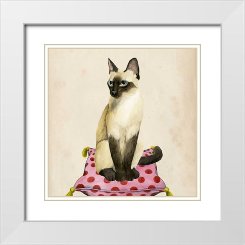 Lady Cat II White Modern Wood Framed Art Print with Double Matting by Popp, Grace