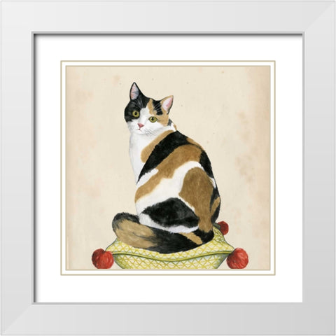 Lady Cat III White Modern Wood Framed Art Print with Double Matting by Popp, Grace