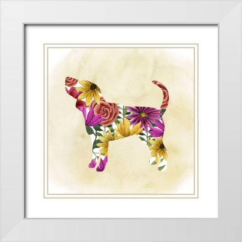 Flower Power Pup IV White Modern Wood Framed Art Print with Double Matting by Popp, Grace