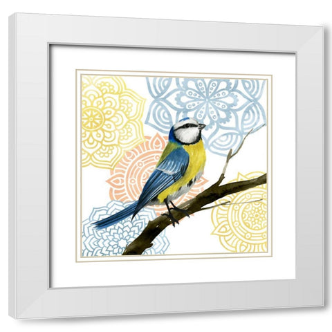 Mandala Bird I White Modern Wood Framed Art Print with Double Matting by Popp, Grace