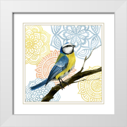 Mandala Bird I White Modern Wood Framed Art Print with Double Matting by Popp, Grace