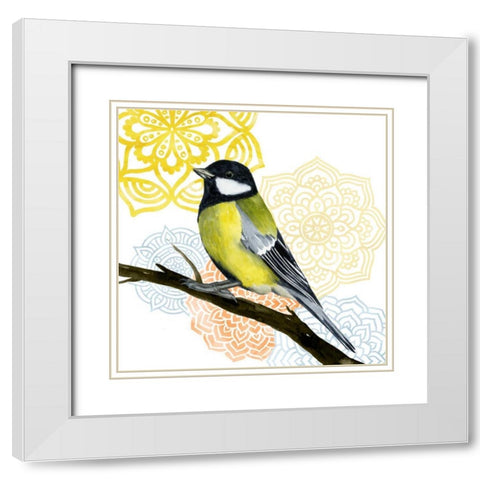 Mandala Bird III White Modern Wood Framed Art Print with Double Matting by Popp, Grace