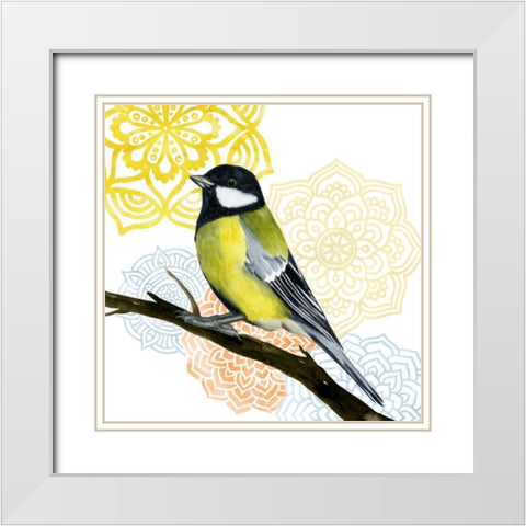 Mandala Bird III White Modern Wood Framed Art Print with Double Matting by Popp, Grace