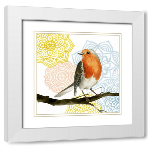 Mandala Bird IV White Modern Wood Framed Art Print with Double Matting by Popp, Grace