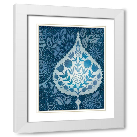 Watercolor Blockprint I White Modern Wood Framed Art Print with Double Matting by Zarris, Chariklia