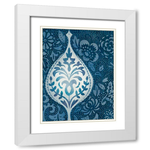 Watercolor Blockprint II White Modern Wood Framed Art Print with Double Matting by Zarris, Chariklia