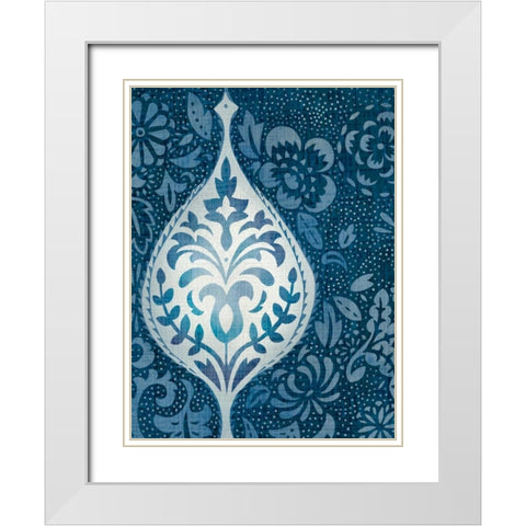 Watercolor Blockprint II White Modern Wood Framed Art Print with Double Matting by Zarris, Chariklia