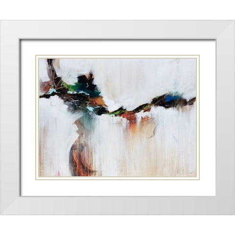 Azure Jazz White Modern Wood Framed Art Print with Double Matting by Edmunds, Sydney