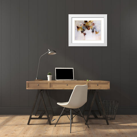 Earthenware White Modern Wood Framed Art Print with Double Matting by Taylor, Kari