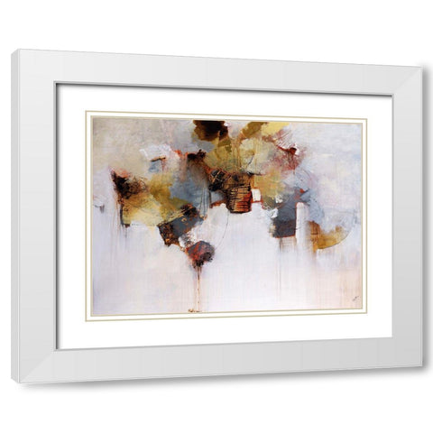 Earthenware White Modern Wood Framed Art Print with Double Matting by Taylor, Kari