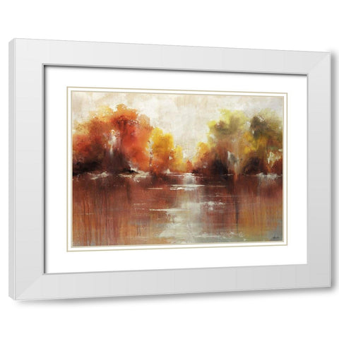 Jeweled Water White Modern Wood Framed Art Print with Double Matting by Edmunds, Sydney