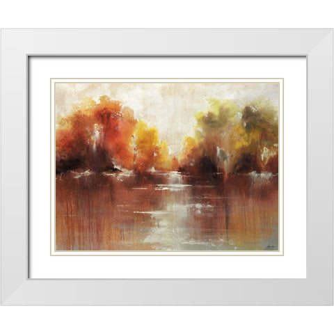 Jeweled Water White Modern Wood Framed Art Print with Double Matting by Edmunds, Sydney