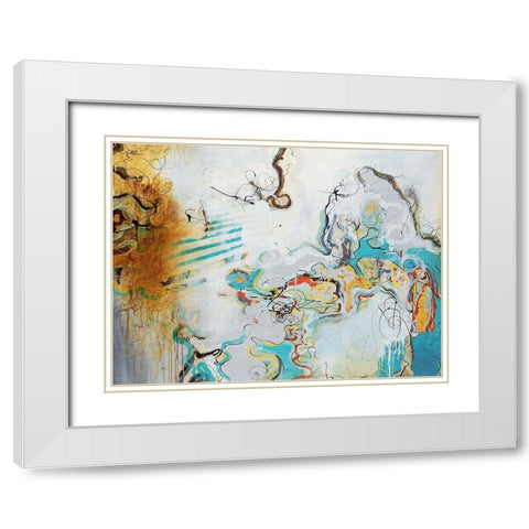 Playful Banter White Modern Wood Framed Art Print with Double Matting by Drotar, Rikki