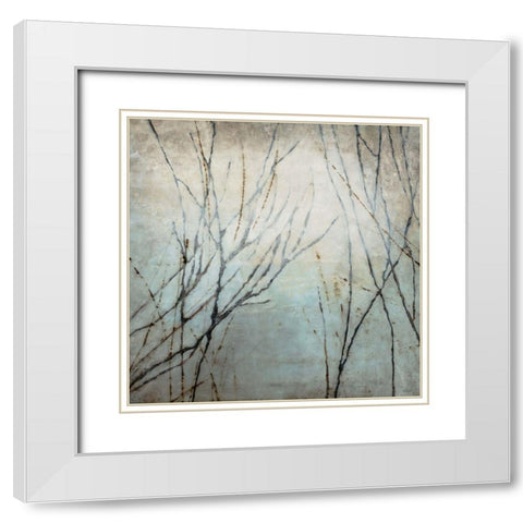 Winter Song White Modern Wood Framed Art Print with Double Matting by Taylor, Kari