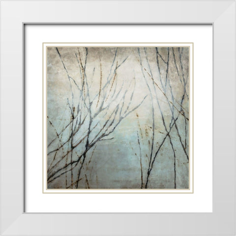 Winter Song White Modern Wood Framed Art Print with Double Matting by Taylor, Kari