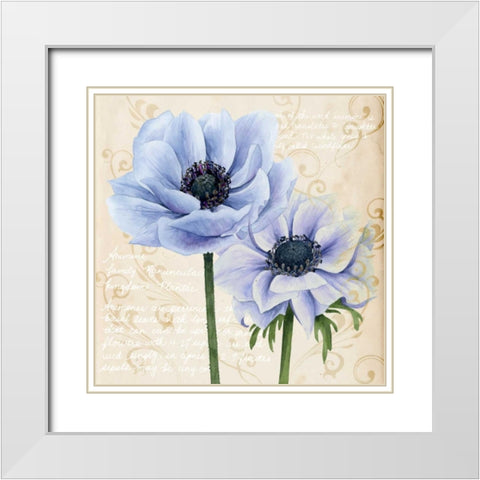Elegant Anemone I White Modern Wood Framed Art Print with Double Matting by Popp, Grace