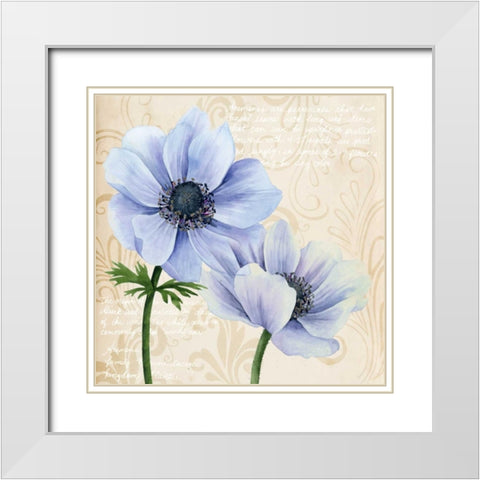 Elegant Anemone II White Modern Wood Framed Art Print with Double Matting by Popp, Grace