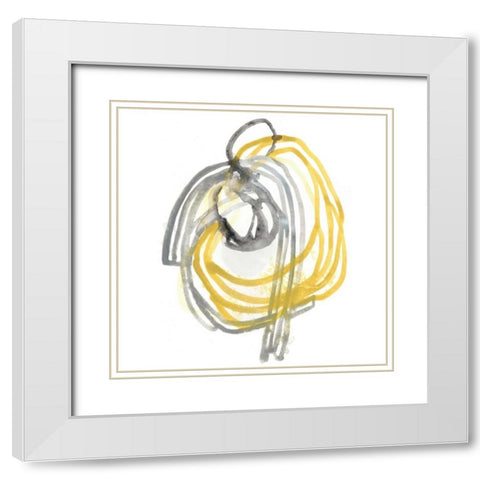 String Orbit II White Modern Wood Framed Art Print with Double Matting by Vess, June Erica