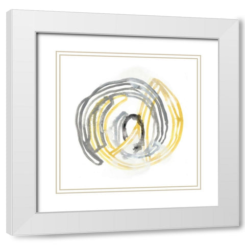 String Orbit III White Modern Wood Framed Art Print with Double Matting by Vess, June Erica