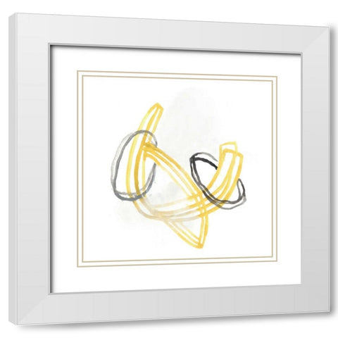 String Orbit V White Modern Wood Framed Art Print with Double Matting by Vess, June Erica