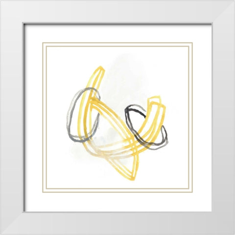String Orbit V White Modern Wood Framed Art Print with Double Matting by Vess, June Erica