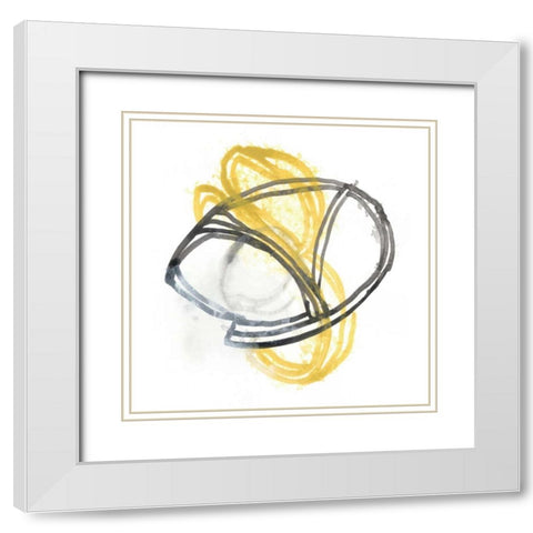 String Orbit VI White Modern Wood Framed Art Print with Double Matting by Vess, June Erica