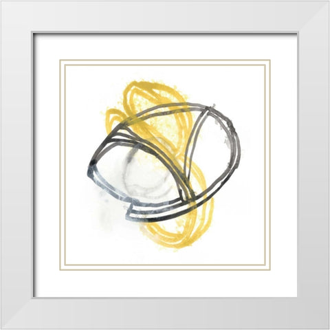 String Orbit VI White Modern Wood Framed Art Print with Double Matting by Vess, June Erica