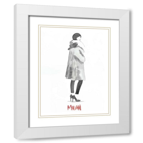 Fashion Week Sketch II White Modern Wood Framed Art Print with Double Matting by McCavitt, Naomi