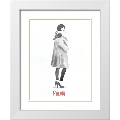 Fashion Week Sketch II White Modern Wood Framed Art Print with Double Matting by McCavitt, Naomi
