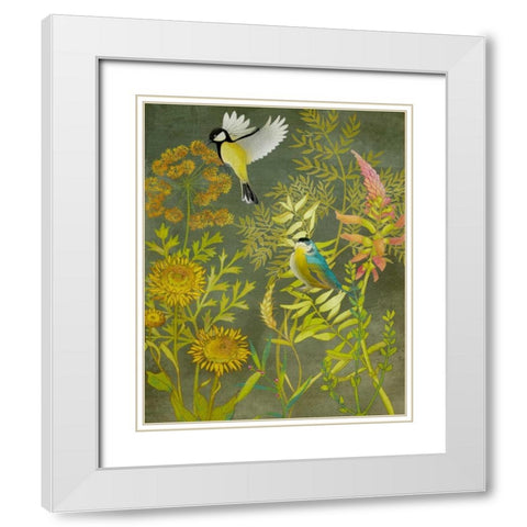 Birding I White Modern Wood Framed Art Print with Double Matting by Zarris, Chariklia