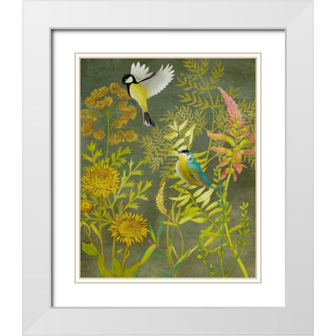 Birding I White Modern Wood Framed Art Print with Double Matting by Zarris, Chariklia