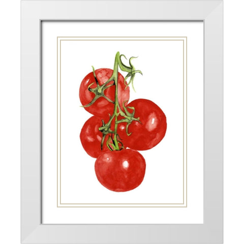 Watercolor Veggie IV White Modern Wood Framed Art Print with Double Matting by McCavitt, Naomi