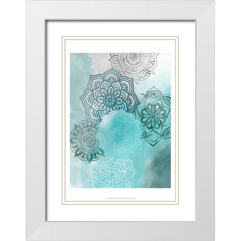 Ink Blot Mandala I White Modern Wood Framed Art Print with Double Matting by Popp, Grace