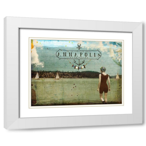 Annapolis White Modern Wood Framed Art Print with Double Matting by Lloyd, Sandy