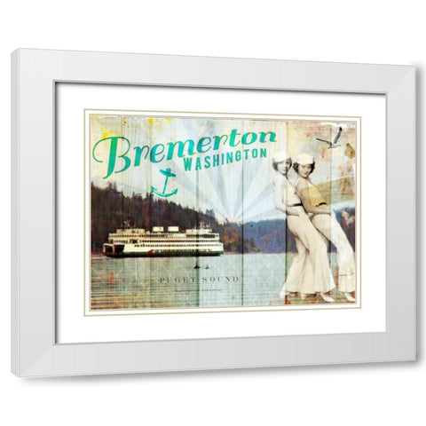 Bremerton Girls White Modern Wood Framed Art Print with Double Matting by Lloyd, Sandy