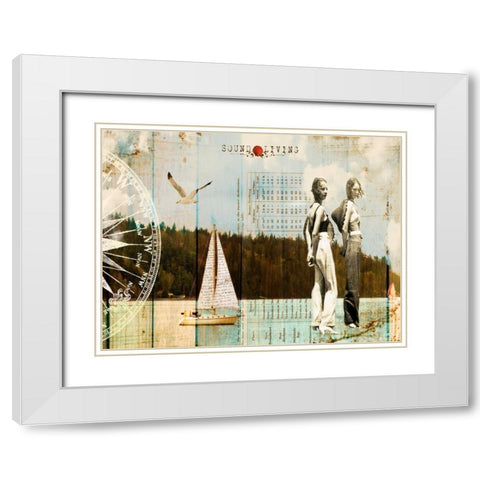 Sound Living White Modern Wood Framed Art Print with Double Matting by Lloyd, Sandy
