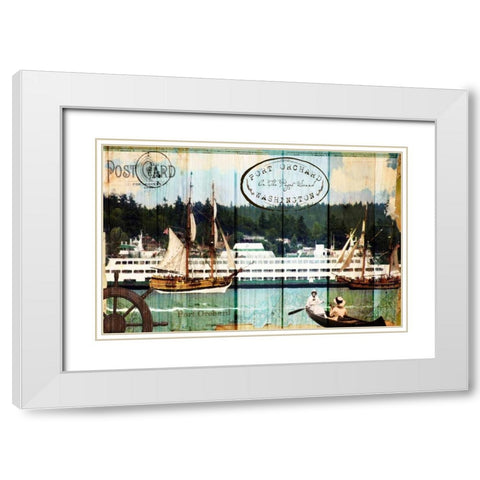 Tall Ships on the Sound White Modern Wood Framed Art Print with Double Matting by Lloyd, Sandy
