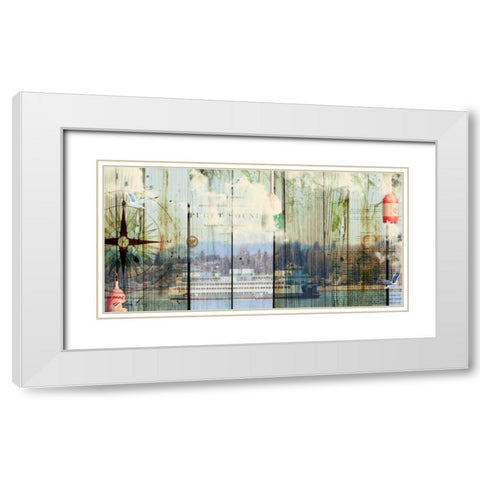 Puget Sound White Modern Wood Framed Art Print with Double Matting by Lloyd, Sandy