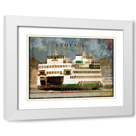 Voyage to Puget Sound White Modern Wood Framed Art Print with Double Matting by Lloyd, Sandy