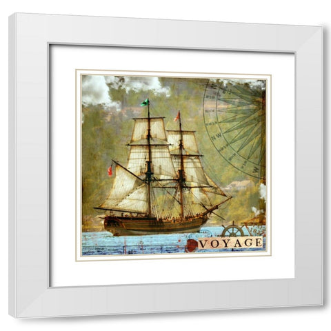 Voyage White Modern Wood Framed Art Print with Double Matting by Lloyd, Sandy