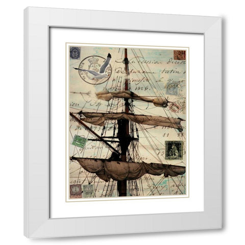 Journey White Modern Wood Framed Art Print with Double Matting by Lloyd, Sandy