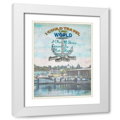 Anchored White Modern Wood Framed Art Print with Double Matting by Lloyd, Sandy