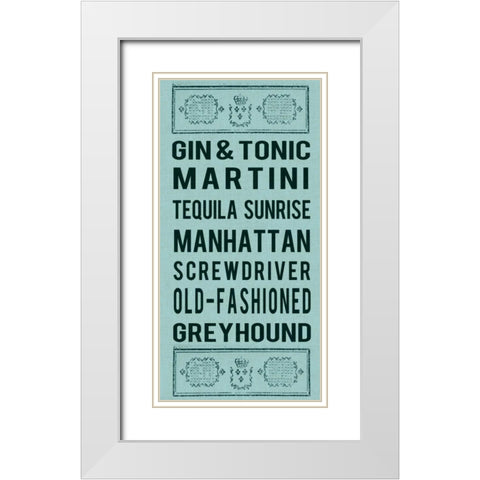 Cocktails White Modern Wood Framed Art Print with Double Matting by Lloyd, Sandy
